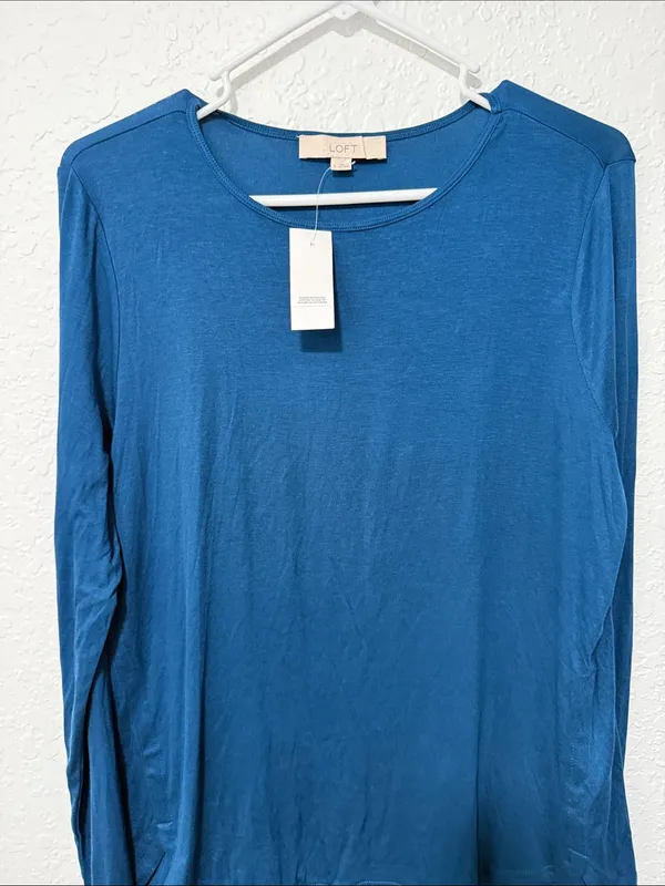NWT LOFT Teal Long Sleeve Shirt - Large - Image 2