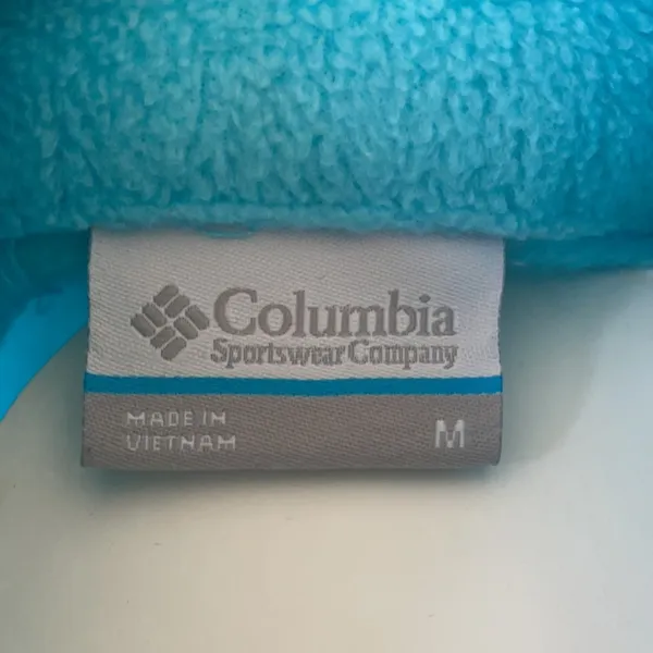 Columbia Aqua Blue Fleece Full Zip Jacket Medium - Image 4