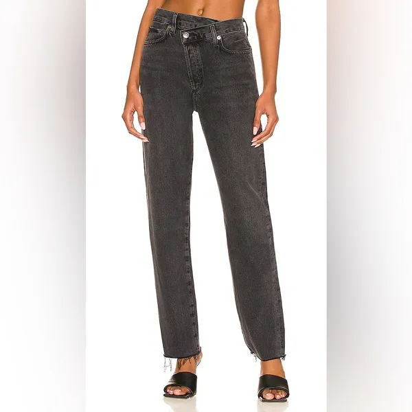 AGOLDE Black Criss Cross Jeans Size 23 - Image 2