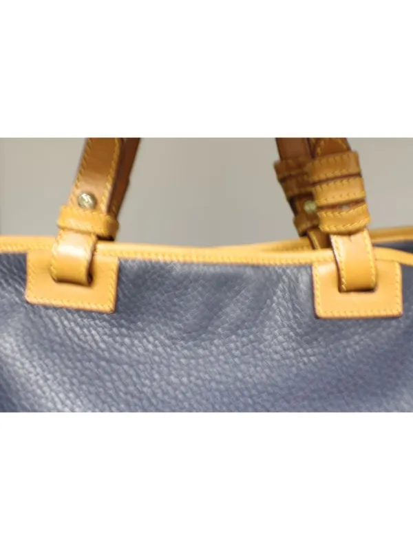 Dooney and Bourke Dillen Navy Pebble Leather Double Pocket Convertible Shopper - Image 6