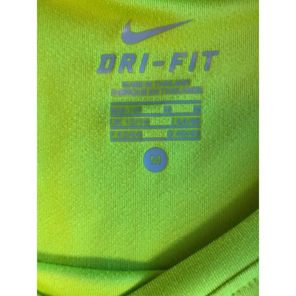 Nike Dri-FIT Running Shirt Neon Volt Green Short Sleeve Active Top Womens Medium - Image 3