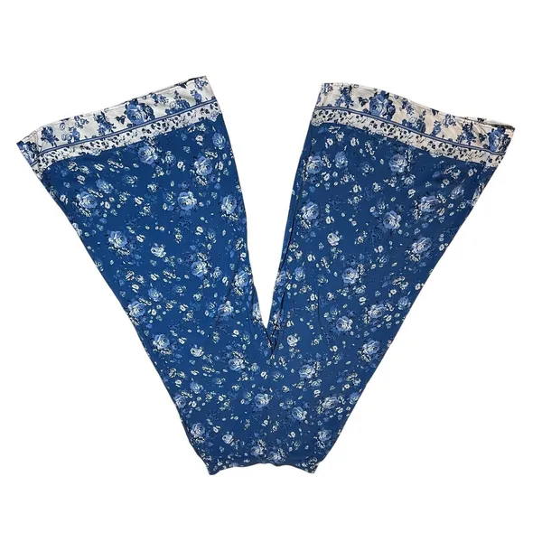VICI Wide Leg Floral Pants Size M High Rise Pleat Front Hippie Boho Festival - Image 5