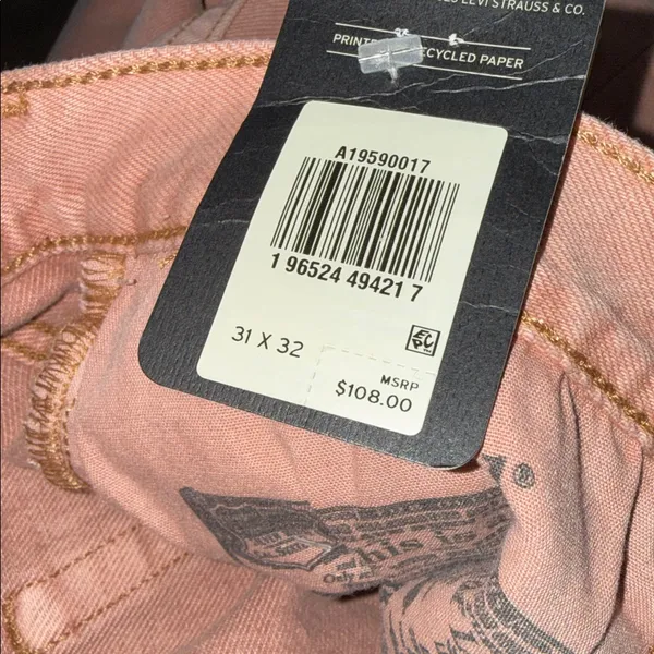 NWT Levi's 90s Women's Colored Denim Jeans Botanical Sunflower Pink 31X32 - Image 7