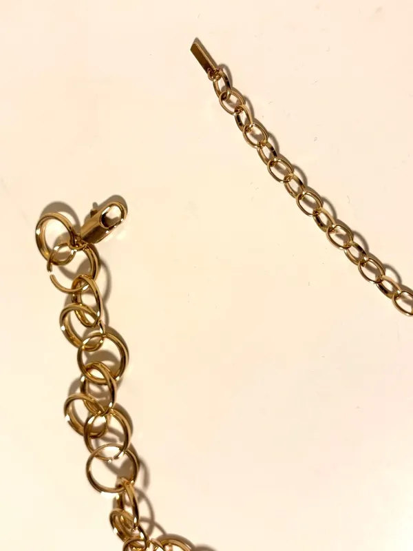 Zara Gold Round Ring Bangle Waist Chain Belt Adjustable Womens US 32 EUR 85 NWT - Image 3