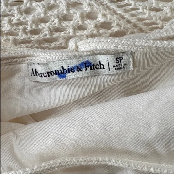 EUC Abercrombie & Fitch Crochet Fringed Dress Cream Size Small - Image 10