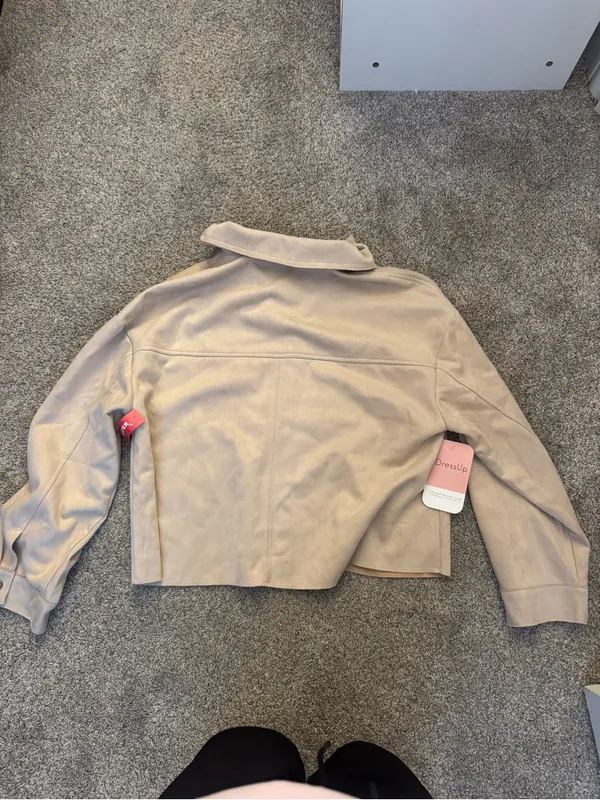 Dress Up Neutral Beige Utility Shacket Jacket - Image 2
