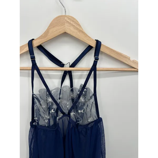 Adore Me Sheer Embroidered Mesh Camisole Celestial Moon Star Lingerie Fairygrunge Top Med - Image 5