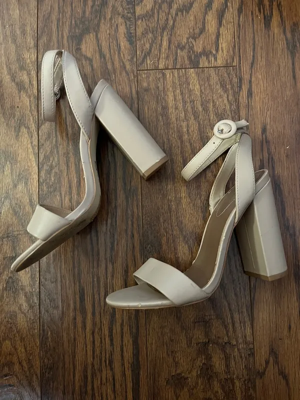 Mix No. 6 Nude Block Heel Ankle-Strap Sandals - Image 3