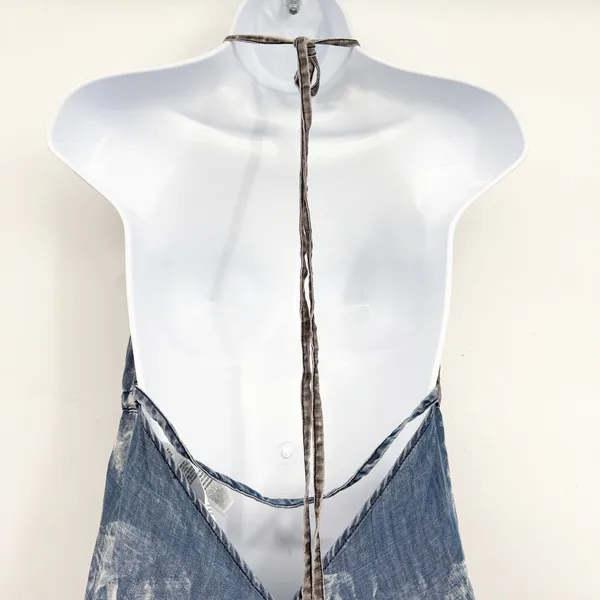 True Religion Womens Acid Wash Boho Open Back Halter Maxi Slip Dress Size M - Image 6