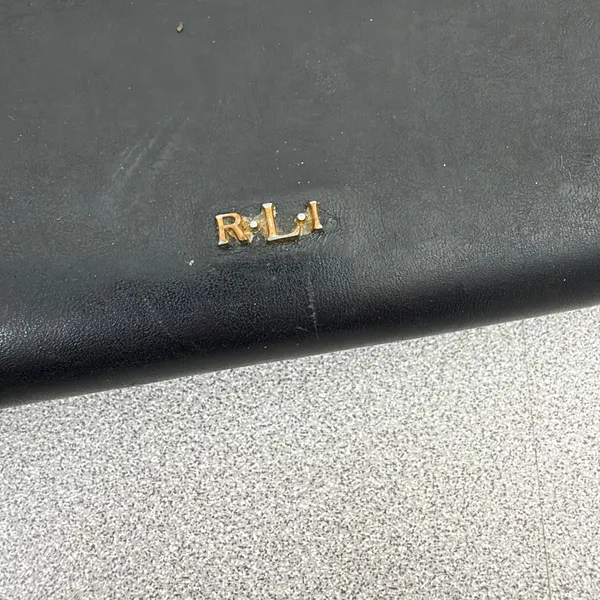 Lauren Ralph Lauren Wallet Womens OS Black Leather Zip Around Buckle Detail - Image 3