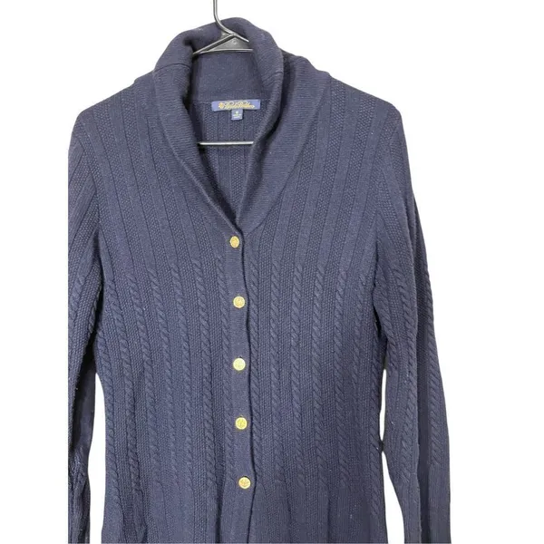 Brooks Brothers Knit Blue Cashmere Blend Button Front Cardigan Sweater‎ Size M - Image 2