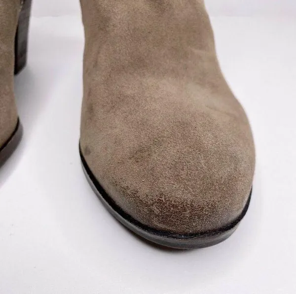 Sam Edelman Boots Size 9 W Women's LUCCA Four Buckle Suede Block Heel Boot Beige - Image 4
