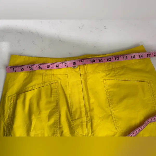 Anthropologie Yellow Wide Leg Pants with White Paisley - Image 10