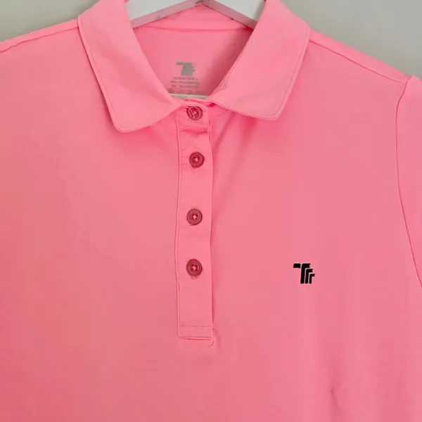 NEW Travels Together With You Polo Shirt Top Bright Pink Women’s Size Small - Image 4