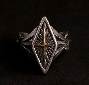 925 Silver Plated Cross Ring for Men Women,Punk Ring,Hip Hop Ring - Image 2