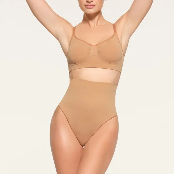 NEW‎ SKIMS Core Control High Waisted Thong Ochre Size M with straps - Image 7