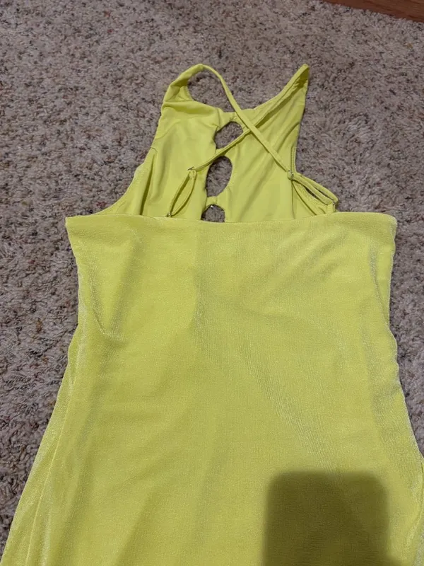 Oh Polly Cut Out Bodycon Mini Dress in Lime - Image 7