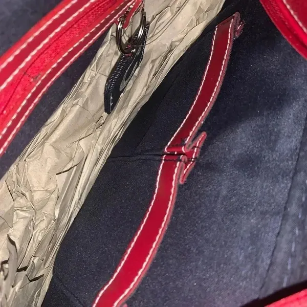 Deadstock vintage y2k denim embroidered c initial purse - Image 4