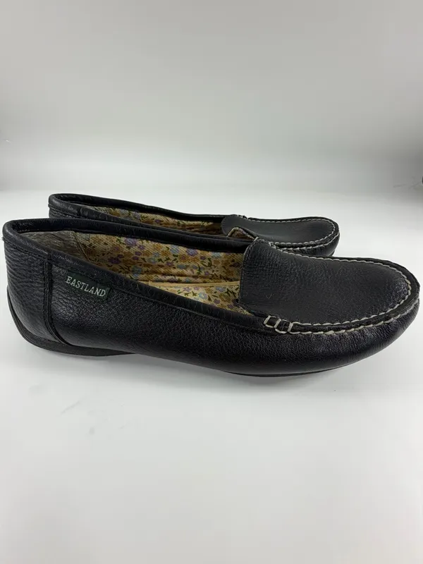 Eastland Daytona Black Leather Driving Loafers Comfort Moc Flats‎ Women’s 7 - Image 3