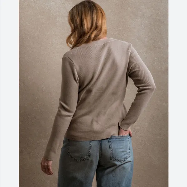Neuflora Leone Ribbed Henley Sweater Top in Large - Image 2