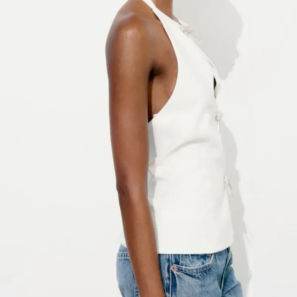 Zara JEWEL BOW‎ HALTER TOP Size XXL - Image 5
