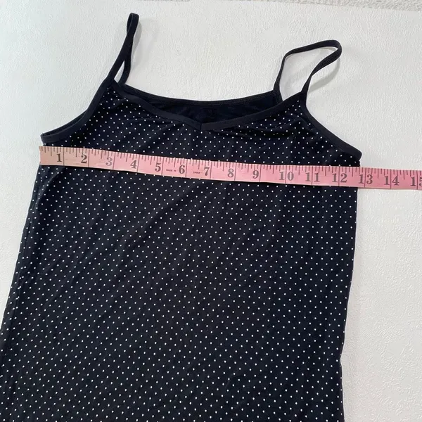 Uniqlo Black White Polka Dot Cami Tank Top Medium Y2K Minimalist - Image 5