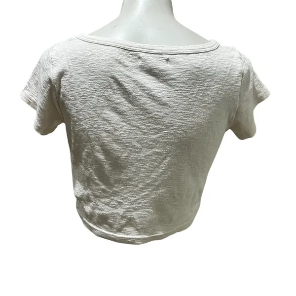 Madewell Women's Ivory Scoopneck Crop Tee Size M Short Sleeve Casual - Image 3