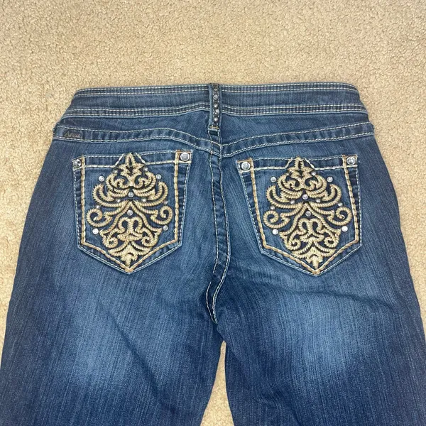Ariat Womens Jeans Size 28L Dark Wash Embroidered Bootcut Western Denim - Image 4