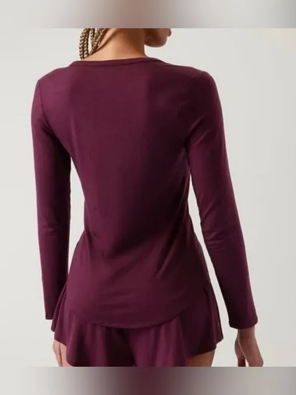 Athleta Nighttime Bliss Sleep Top Deep Burgundy XS - Image 2