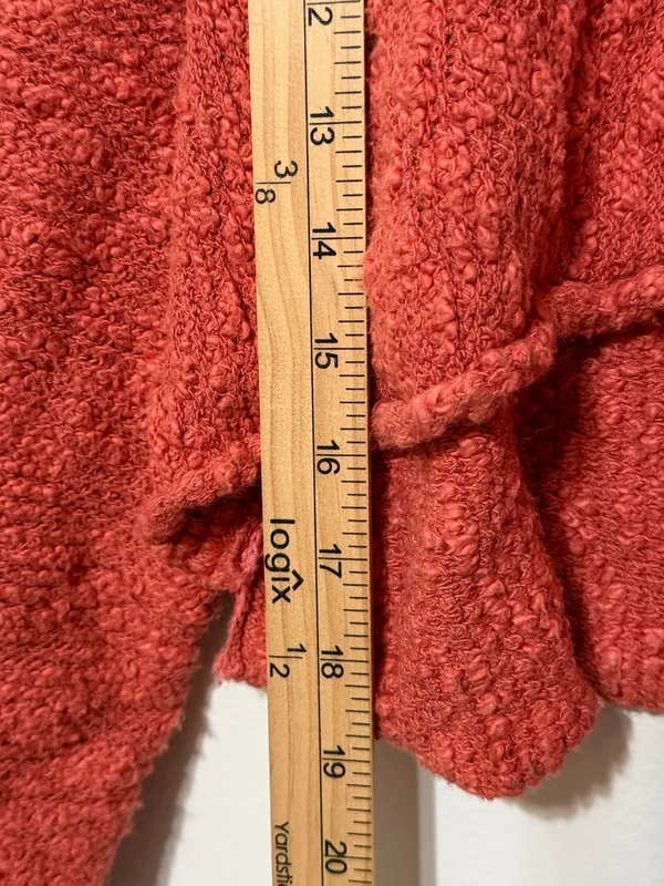 Free People Big Easy Cowl Neck Sweater Small Oversized Burnt Orange Fall EUC - Image 10