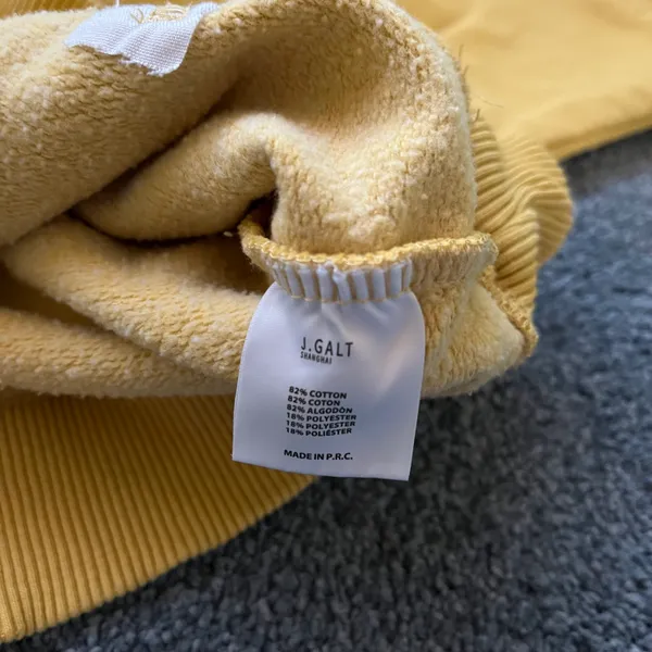 Brandy Melville John Galt Yellow Cropped Half Zip Crewneck Sweatshirt - Image 6