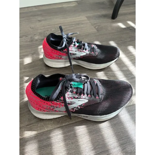 Brooks Ricochet 7 Women Running Shoes Black‎ Pink Teal DNA AMP Athletic Sz 7 - Image 3