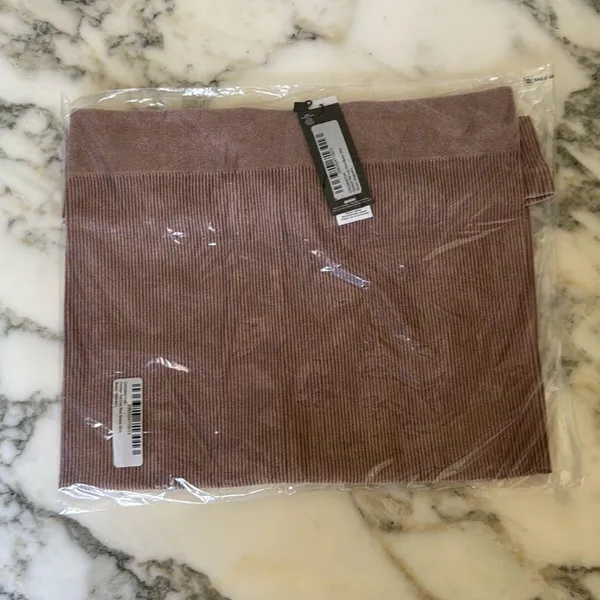 NWT PrettyLittleThing Contour Rib Brown Washed Midaxi Skirt | Size L - Image 5