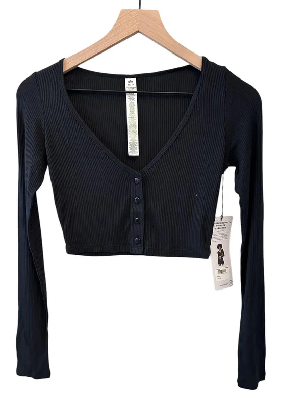 Black XS cropped whisper cardigan NWT Sold Out - Image 4