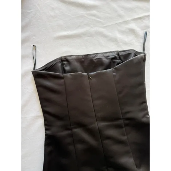 Jessica McClintock Y2K Black Strapless Gown Sz2 - Image 4