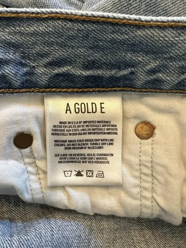 AGOLDE Riley High Rise Straight Crop Jeans 29 Light Wash Distressed A058B-983 - Image 5