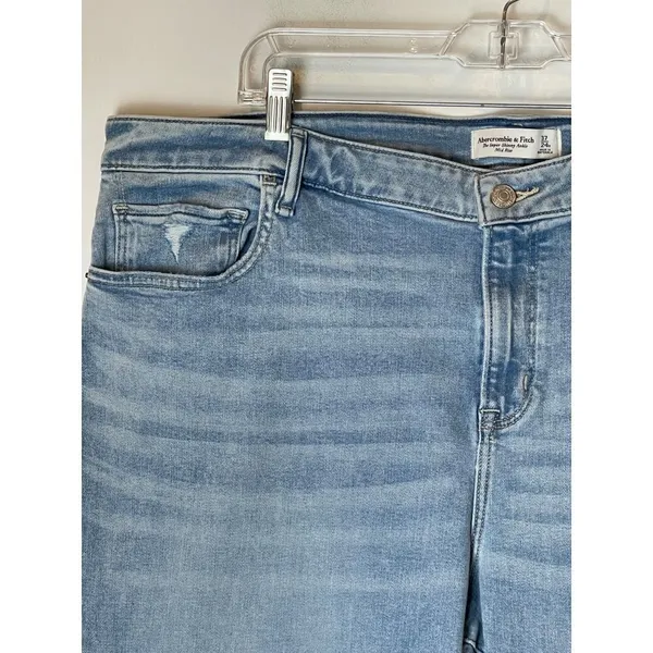 Abercrombie & Fitch Blue Light Wash Super Skinny Ankle Jeans‎ Plus Size 37 - Image 5