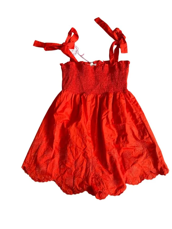 UMGEE Orange Eyelet Romper Size Small NEW NWT - Image 3