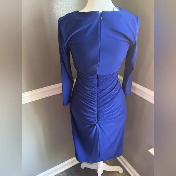 INC International Concepts Royal‎ Blue Twist Front Cutout Party cocktail Dress 2 - Image 4