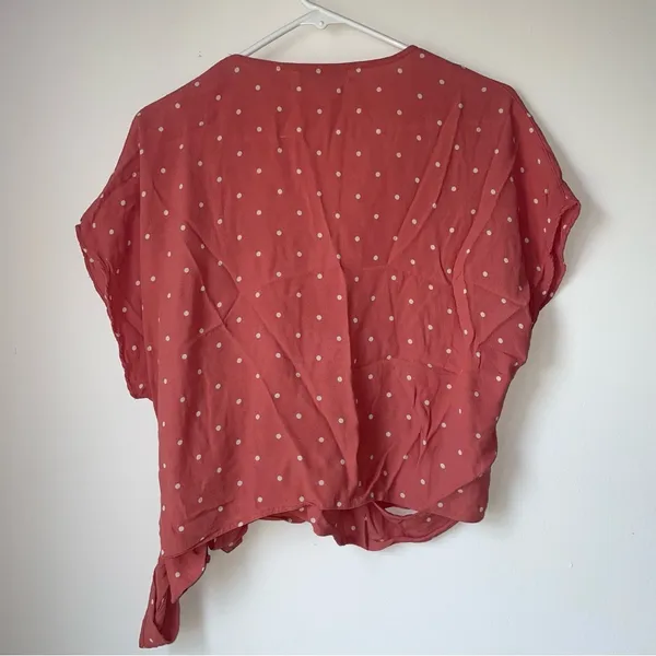 Madewell Dolman Sleeve Wrap Blouse with Tie Front - Image 3