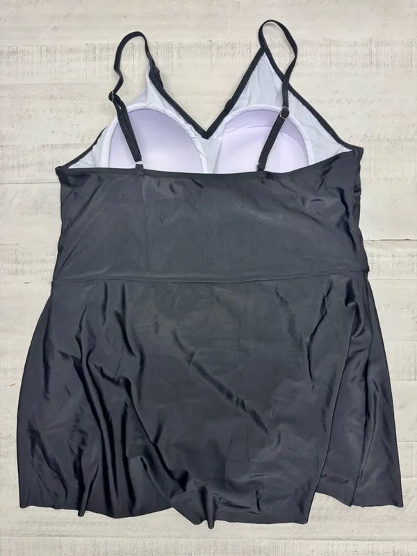 Plus Size Swimdress Tummy Control One Piece Bathing Suit V Neck Slimming 3XL - Image 10