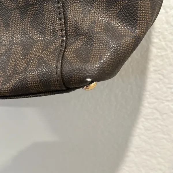 MICHAEL Michael Kors Brown Signature Coated‎ Leather Jet Set East West Tote - Image 5
