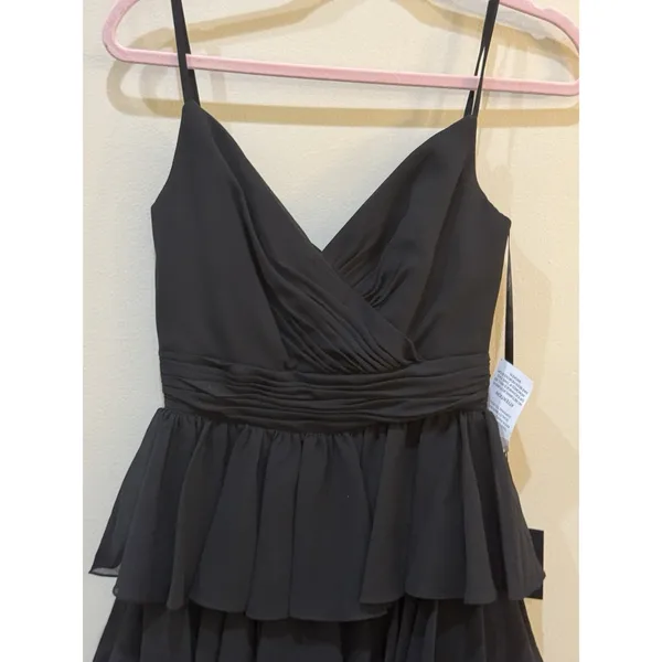 Mac Duggal Black‎ Tiered Ruffle Midi Dress Size 2 Original MSRP $358 - Image 5