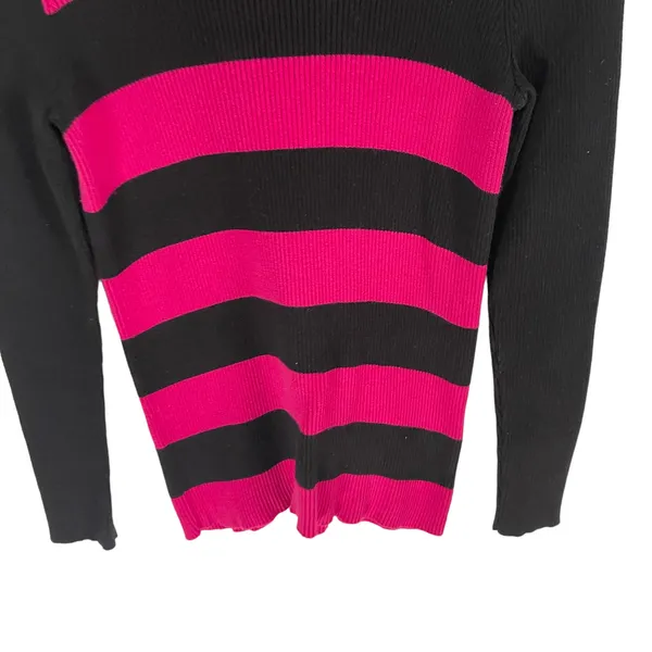 Lauren Ralph Lauren Size Medium Emo Preppy Y2k Striped‎ Turtle Neck Sweater - Image 5