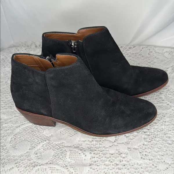 Sam Edelman Petty leather black heeled ankle boots booties sz 6.5 - Image 2