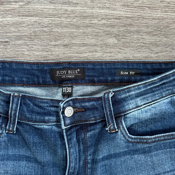 Judy Blue Indigo Slim Fit Jeans Women s Skinny Denim Stretchy Distressed - Image 3