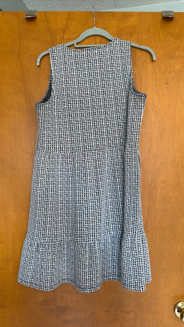 Loft Knee-Length Dress Black and white Sleeveless M - Image 3