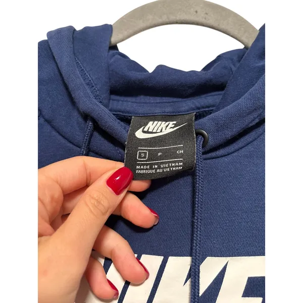 Nike Navy Blue Classic Hoodie Sweatshirt S - Image 3