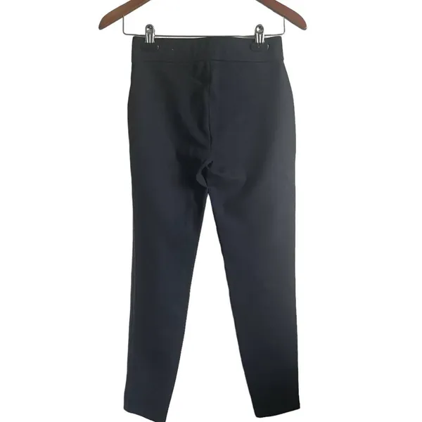 Abercrombie Women Y2K Faux Leather Minimalist Leggings‎ S Black Tuxedo Stripe - Image 2