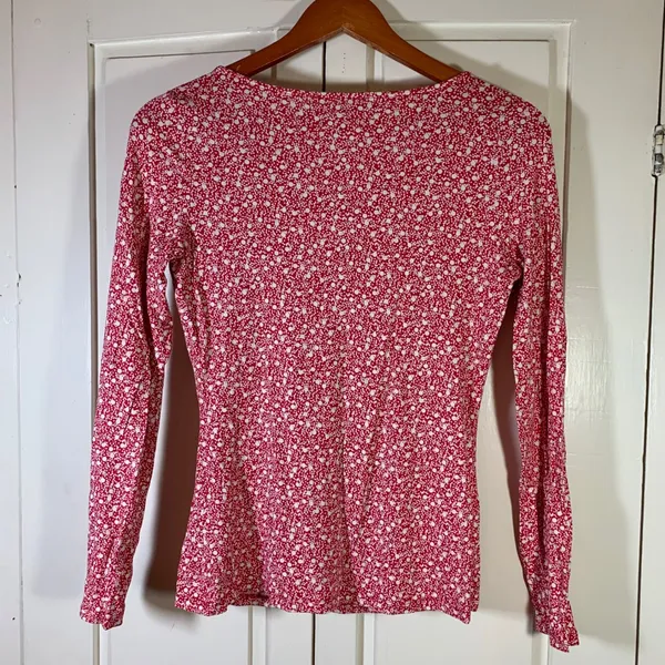 Boden floral‎ drapes neck long sleeve top 00s retro romantic cottagecore chic 6 - Image 2